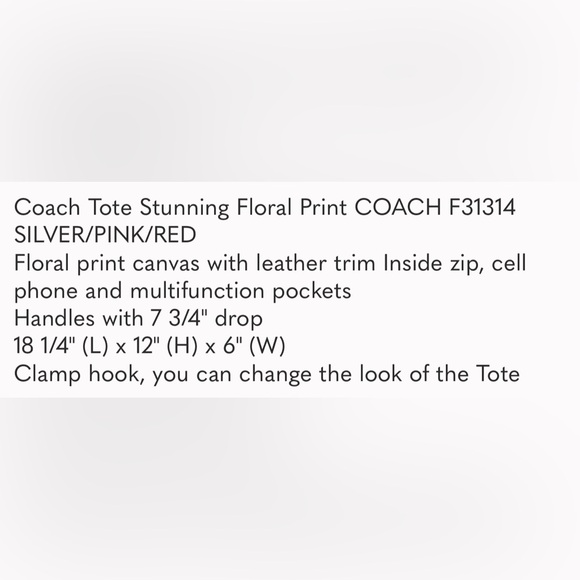 COACH Floral Metro Tote Bag - Picture 11 of 11